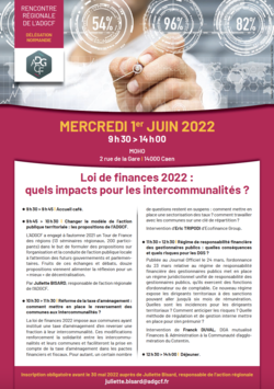ADGCF Normandie - Loi de finances 2022 : quels impacts pour les intercommunalités ?