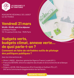 Webinaire - Ile-de-France - Budgets verts, budgets climat, annexe verte... de quoi parle-t-on ?