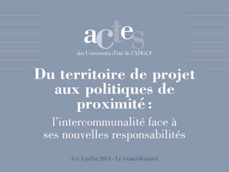 Actes des Universités d'été 2013 de l'ADGCF