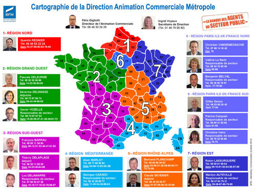 Cartographie de la Direction Animation Commerciale Métropole