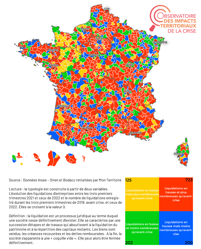 Carte des liquidations d’entreprises